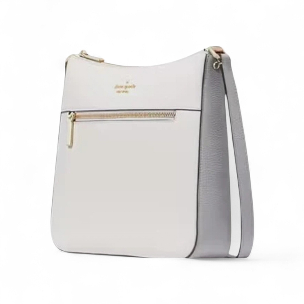 kate spade White and Light Gray Two-Tone Crossbody Bag